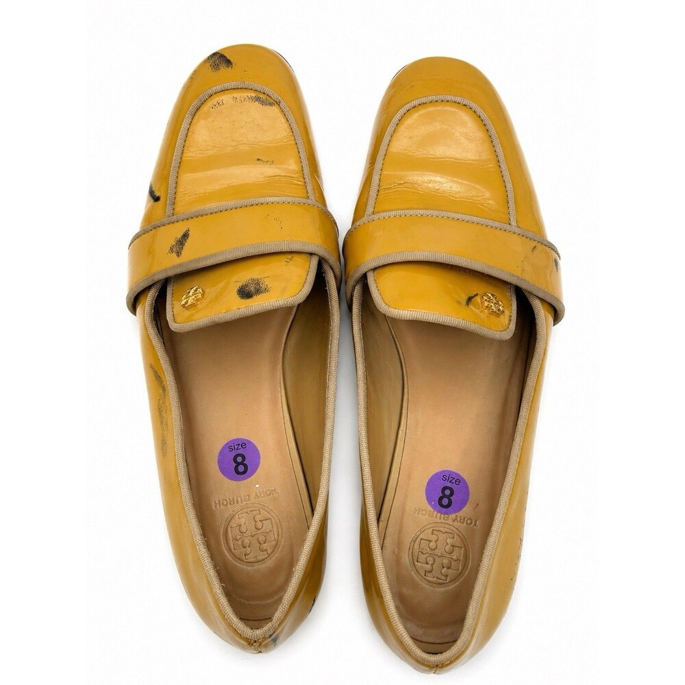Tory Burch Yellow Patent Leather Mary Jane Flats Shoes Women’s Size 8 Designer
